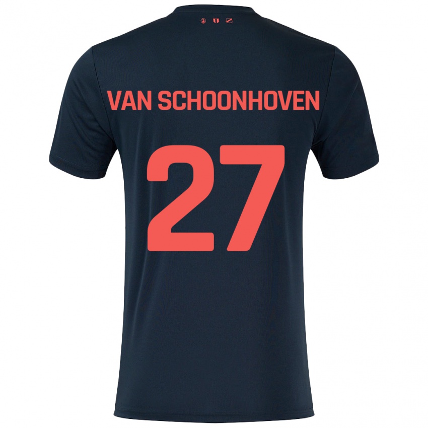 Niño Camiseta Nurija Van Schoonhoven #27 Negro Rojo 2ª Equipación 2024/25 La Camisa