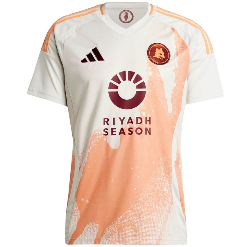 Niño Camiseta Gianluca Mancini #23 Crema Blanco Naranja 2ª Equipación 2024/25 La Camisa