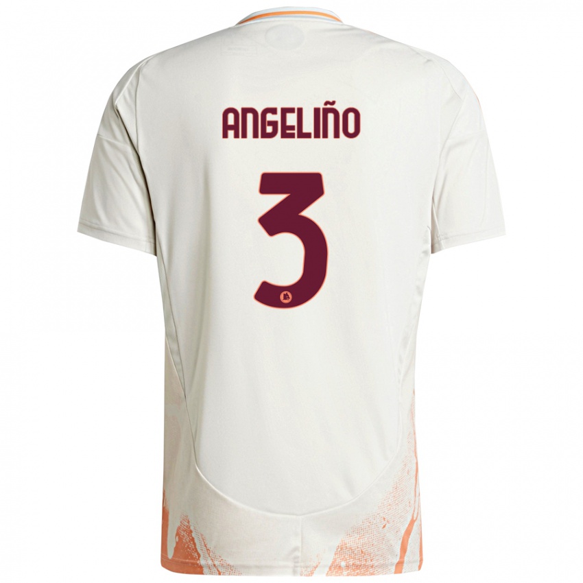 Niño Camiseta Angelino #3 Crema Blanco Naranja 2ª Equipación 2024/25 La Camisa