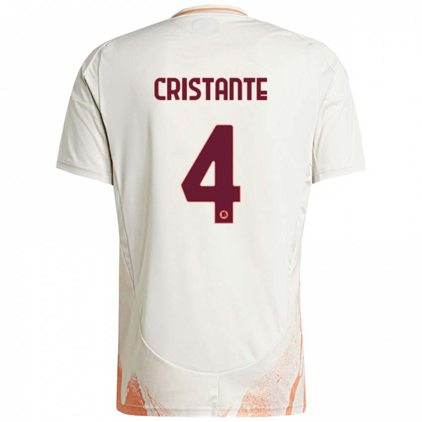 Niño Camiseta Bryan Cristante #4 Crema Blanco Naranja 2ª Equipación 2024/25 La Camisa