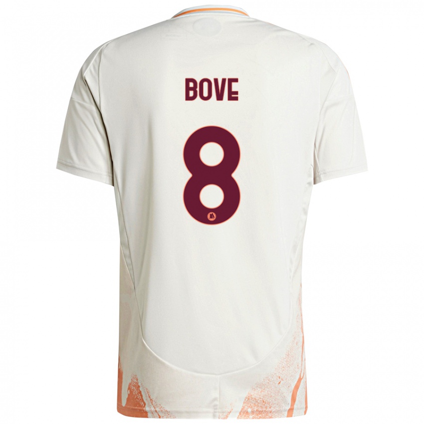 Niño Camiseta Edoardo Bove #8 Crema Blanco Naranja 2ª Equipación 2024/25 La Camisa