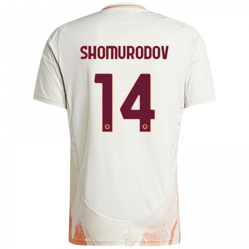 Niño Camiseta Eldor Shomurodov #14 Crema Blanco Naranja 2ª Equipación 2024/25 La Camisa