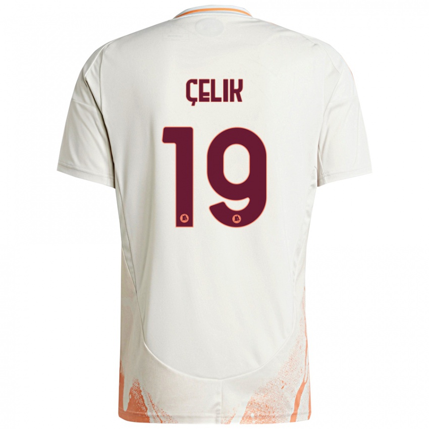 Niño Camiseta Zeki Celik #19 Crema Blanco Naranja 2ª Equipación 2024/25 La Camisa