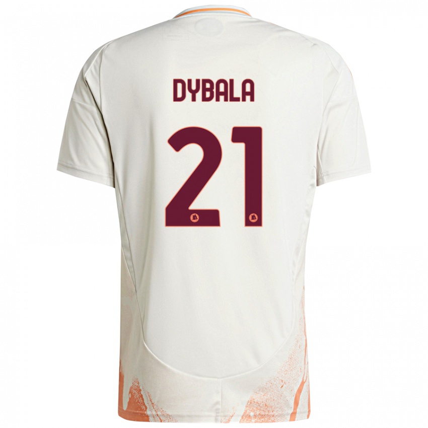 Niño Camiseta Paulo Dybala #21 Crema Blanco Naranja 2ª Equipación 2024/25 La Camisa