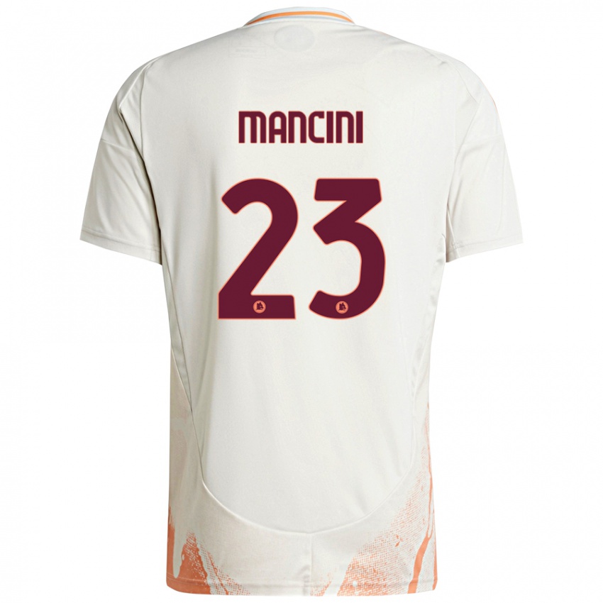 Niño Camiseta Gianluca Mancini #23 Crema Blanco Naranja 2ª Equipación 2024/25 La Camisa