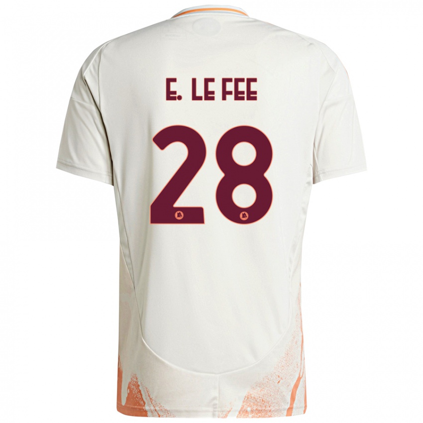 Niño Camiseta Enzo Le Fée #28 Crema Blanco Naranja 2ª Equipación 2024/25 La Camisa