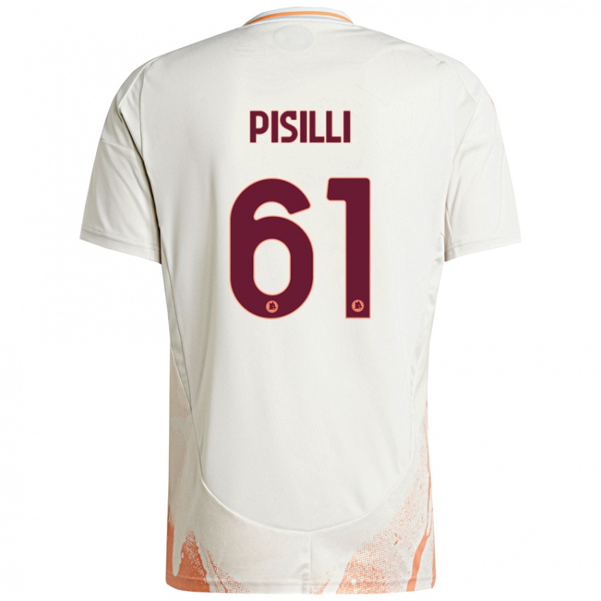 Niño Camiseta Niccolo Pisilli #61 Crema Blanco Naranja 2ª Equipación 2024/25 La Camisa