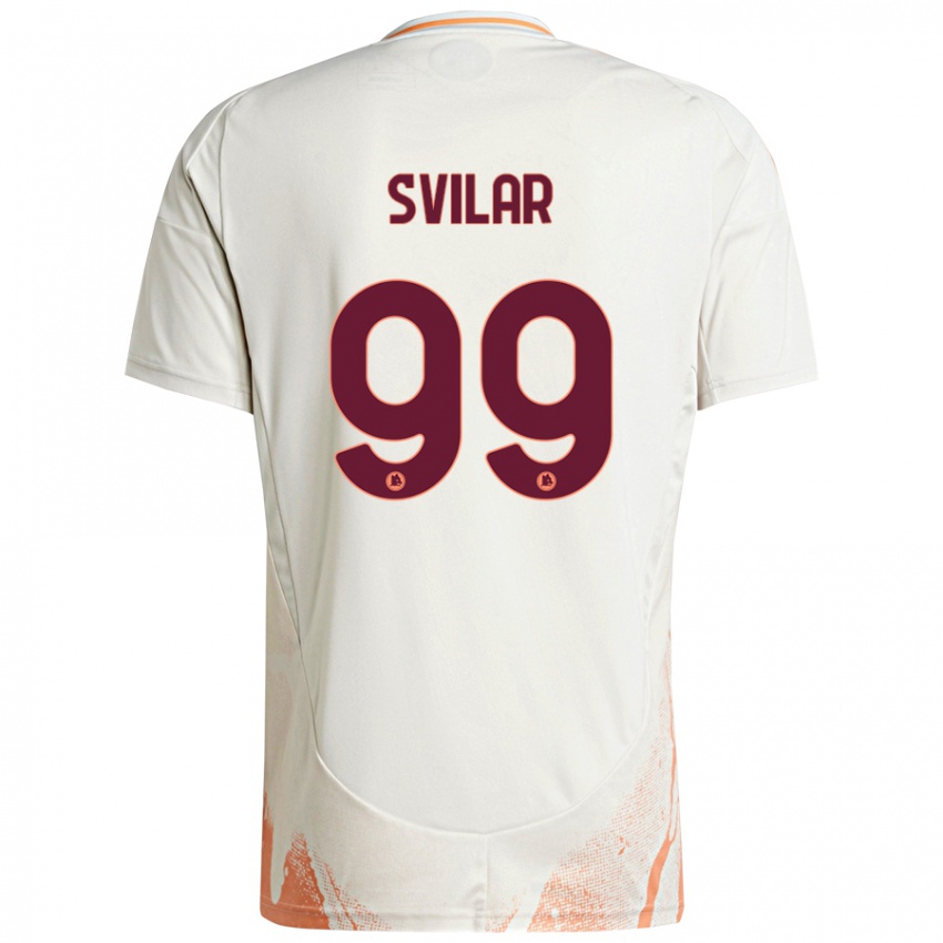 Niño Camiseta Mile Svilar #99 Crema Blanco Naranja 2ª Equipación 2024/25 La Camisa