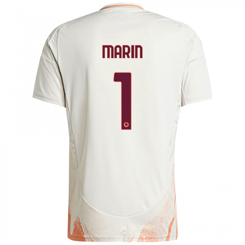 Niño Camiseta Renato Marin #1 Crema Blanco Naranja 2ª Equipación 2024/25 La Camisa