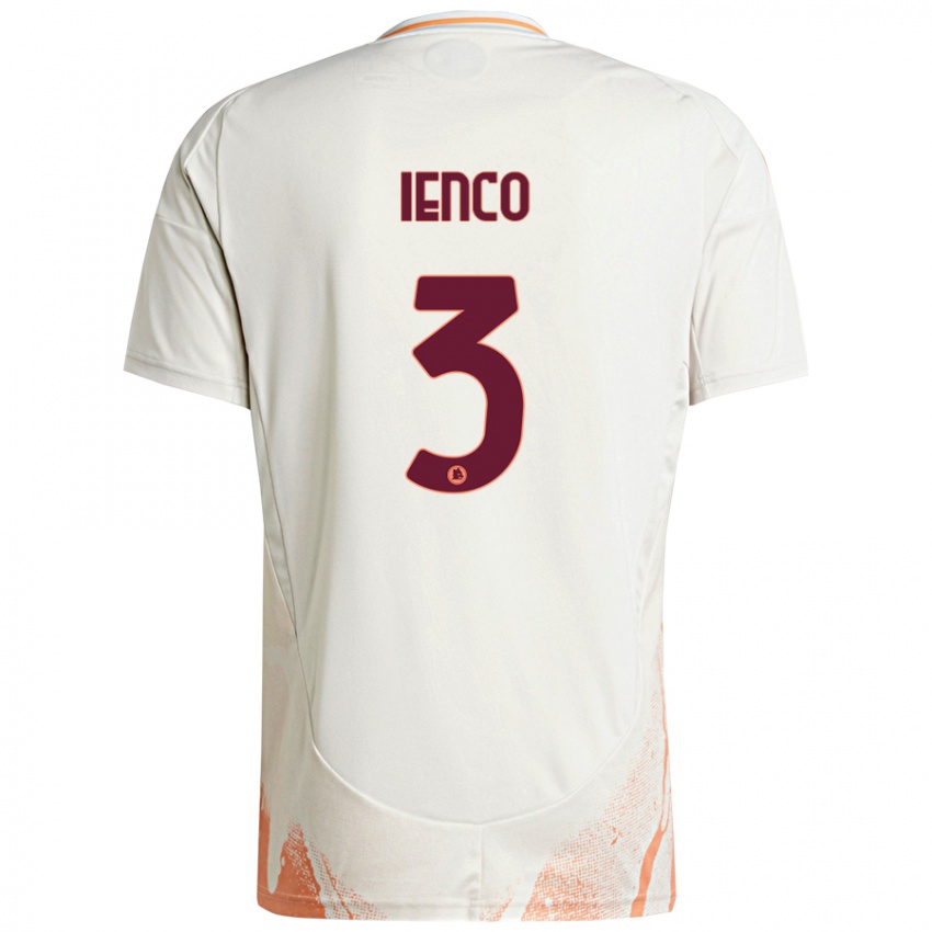 Niño Camiseta Simone Ienco #3 Crema Blanco Naranja 2ª Equipación 2024/25 La Camisa