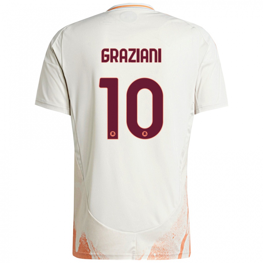 Niño Camiseta Leonardo Graziani #10 Crema Blanco Naranja 2ª Equipación 2024/25 La Camisa