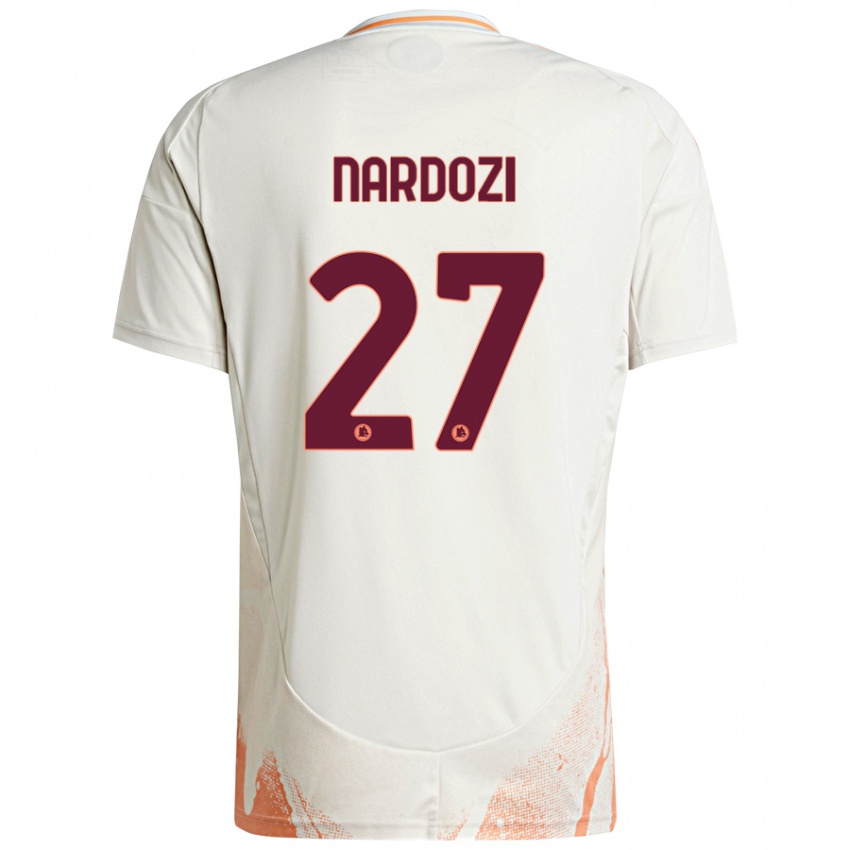 Niño Camiseta Manuel Nardozi #27 Crema Blanco Naranja 2ª Equipación 2024/25 La Camisa