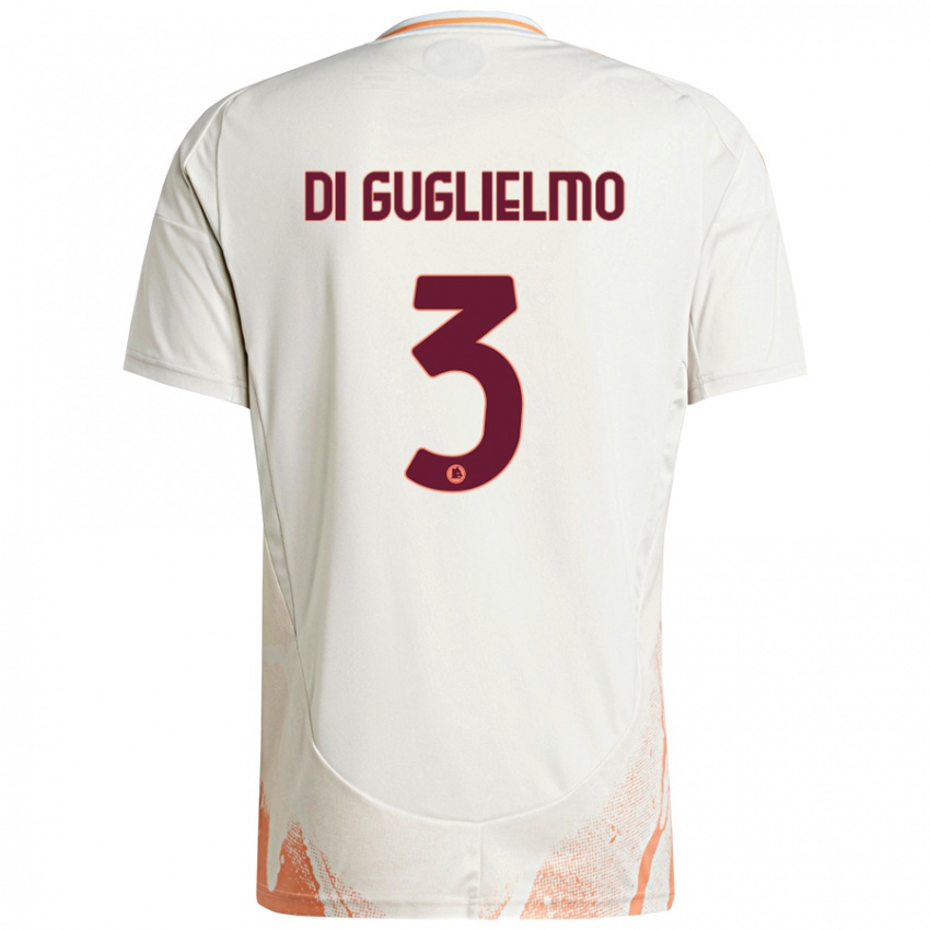 Niño Camiseta Lucia Di Guglielmo #3 Crema Blanco Naranja 2ª Equipación 2024/25 La Camisa