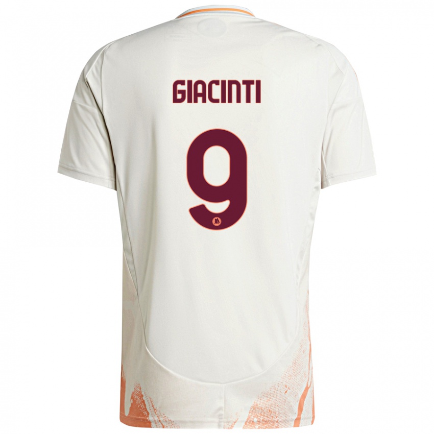 Niño Camiseta Valentina Giacinti #9 Crema Blanco Naranja 2ª Equipación 2024/25 La Camisa