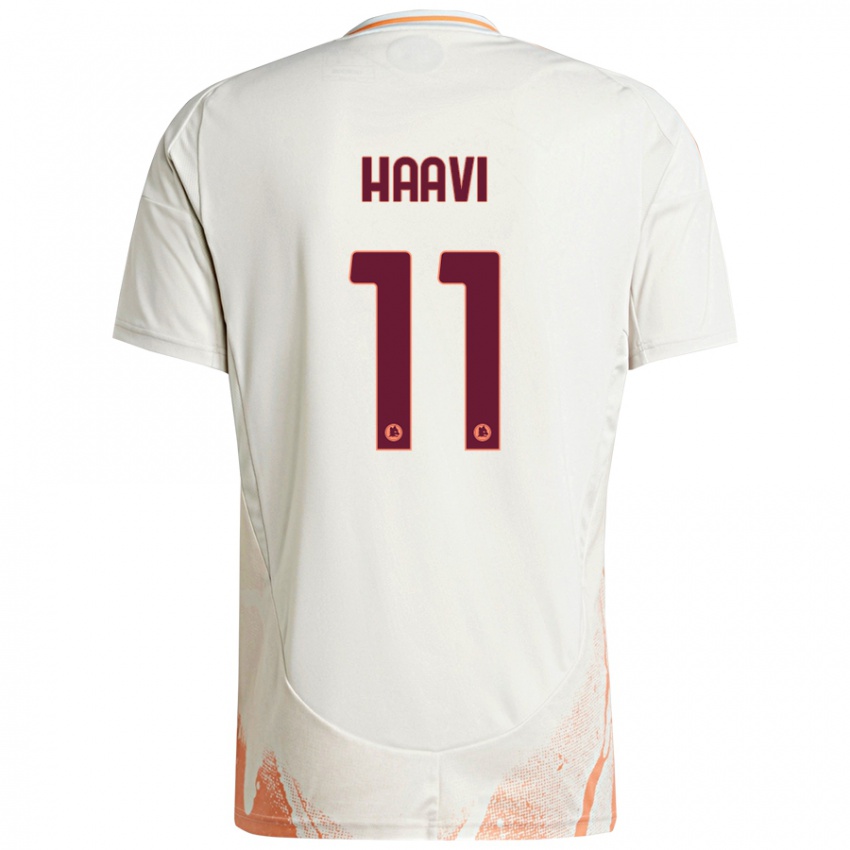 Niño Camiseta Emilie Haavi #11 Crema Blanco Naranja 2ª Equipación 2024/25 La Camisa