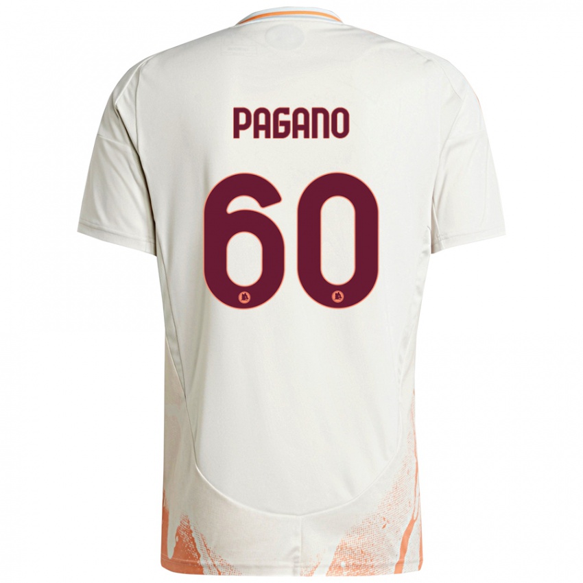 Niño Camiseta Riccardo Pagano #60 Crema Blanco Naranja 2ª Equipación 2024/25 La Camisa