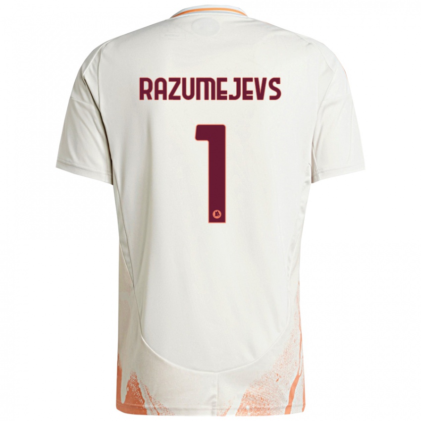 Niño Camiseta Vladislavs Razumejevs #1 Crema Blanco Naranja 2ª Equipación 2024/25 La Camisa