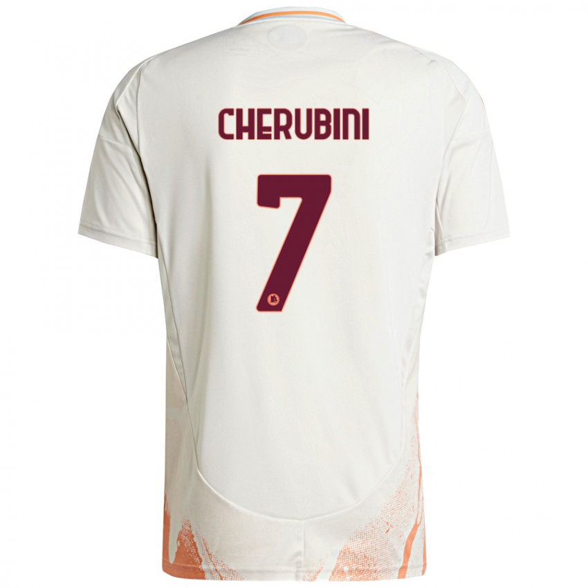 Niño Camiseta Luigi Cherubini #7 Crema Blanco Naranja 2ª Equipación 2024/25 La Camisa