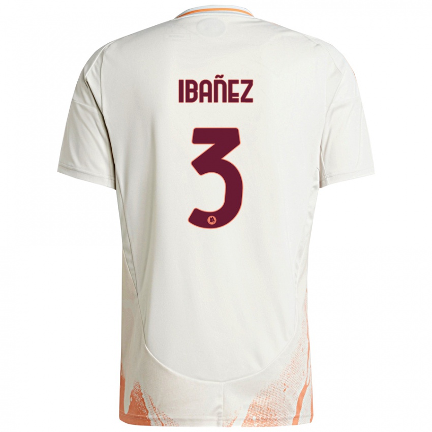 Niño Camiseta Roger Ibanez #3 Crema Blanco Naranja 2ª Equipación 2024/25 La Camisa