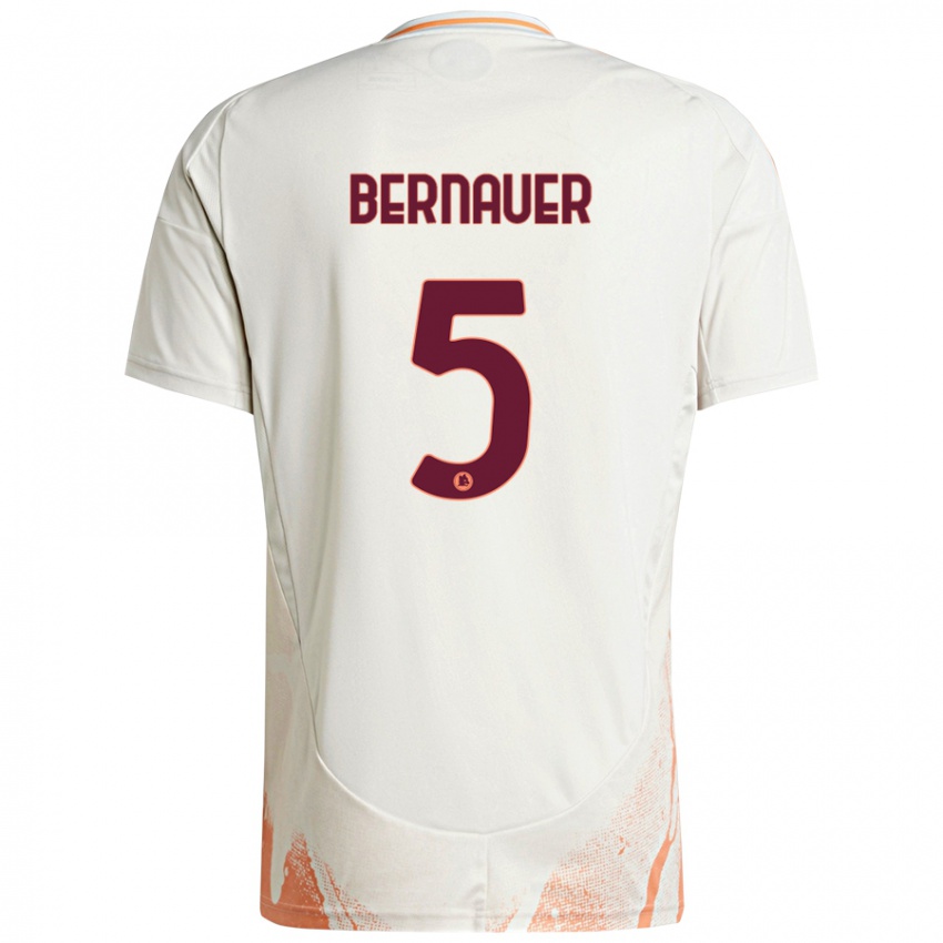 Niño Camiseta Vanessa Bernauer #5 Crema Blanco Naranja 2ª Equipación 2024/25 La Camisa