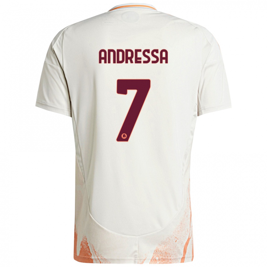 Niño Camiseta Andressa #7 Crema Blanco Naranja 2ª Equipación 2024/25 La Camisa