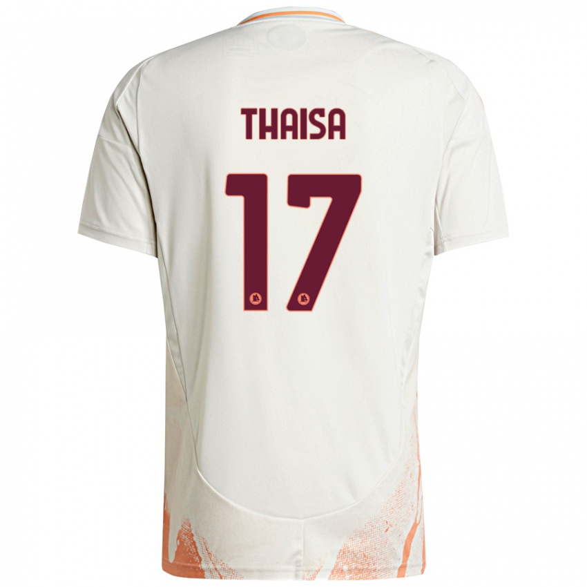 Niño Camiseta Thaisa #17 Crema Blanco Naranja 2ª Equipación 2024/25 La Camisa