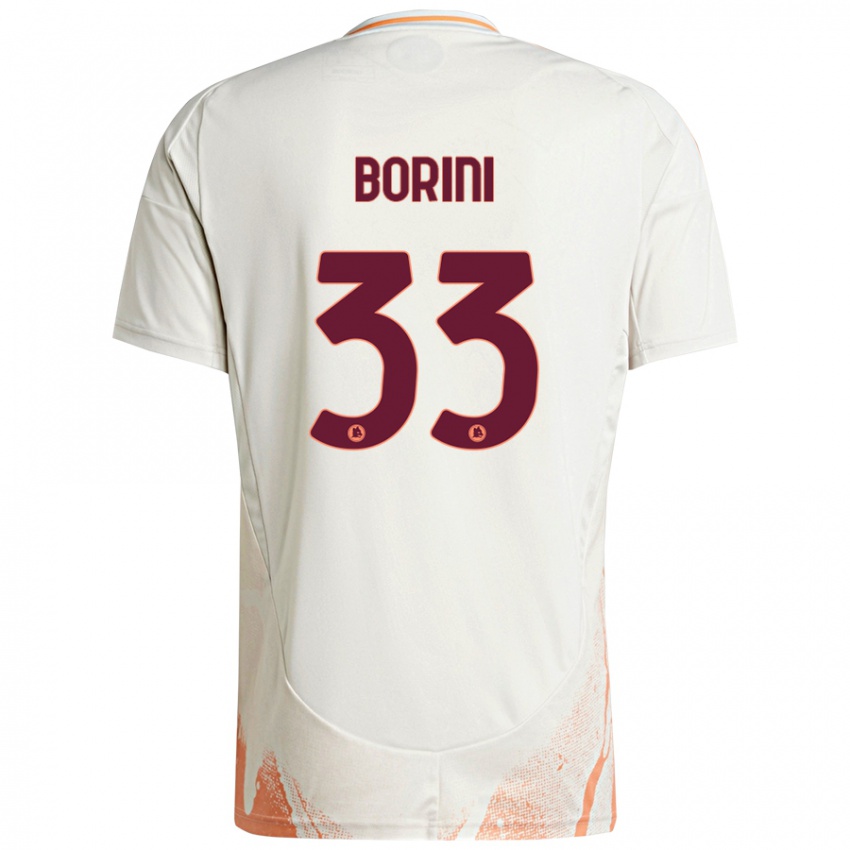 Niño Camiseta Joyce Borini #33 Crema Blanco Naranja 2ª Equipación 2024/25 La Camisa