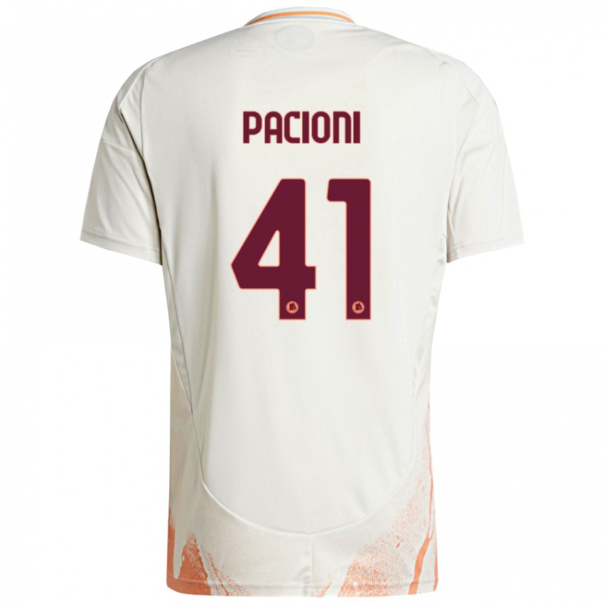 Niño Camiseta Eleonora Pacioni #41 Crema Blanco Naranja 2ª Equipación 2024/25 La Camisa