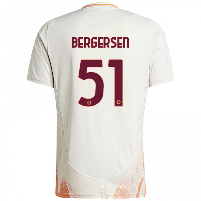 Niño Camiseta Mina Bergersen #51 Crema Blanco Naranja 2ª Equipación 2024/25 La Camisa