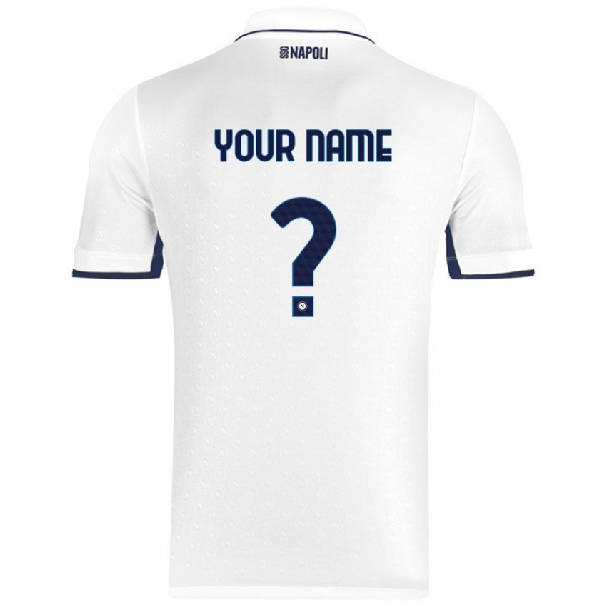 Niño Camiseta Su Nombre #0 Blanco Azul Real 2ª Equipación 2024/25 La Camisa