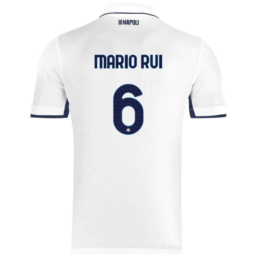 Niño Camiseta Mario Rui #6 Blanco Azul Real 2ª Equipación 2024/25 La Camisa