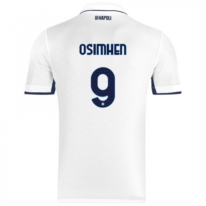 Niño Camiseta Victor Osimhen #9 Blanco Azul Real 2ª Equipación 2024/25 La Camisa