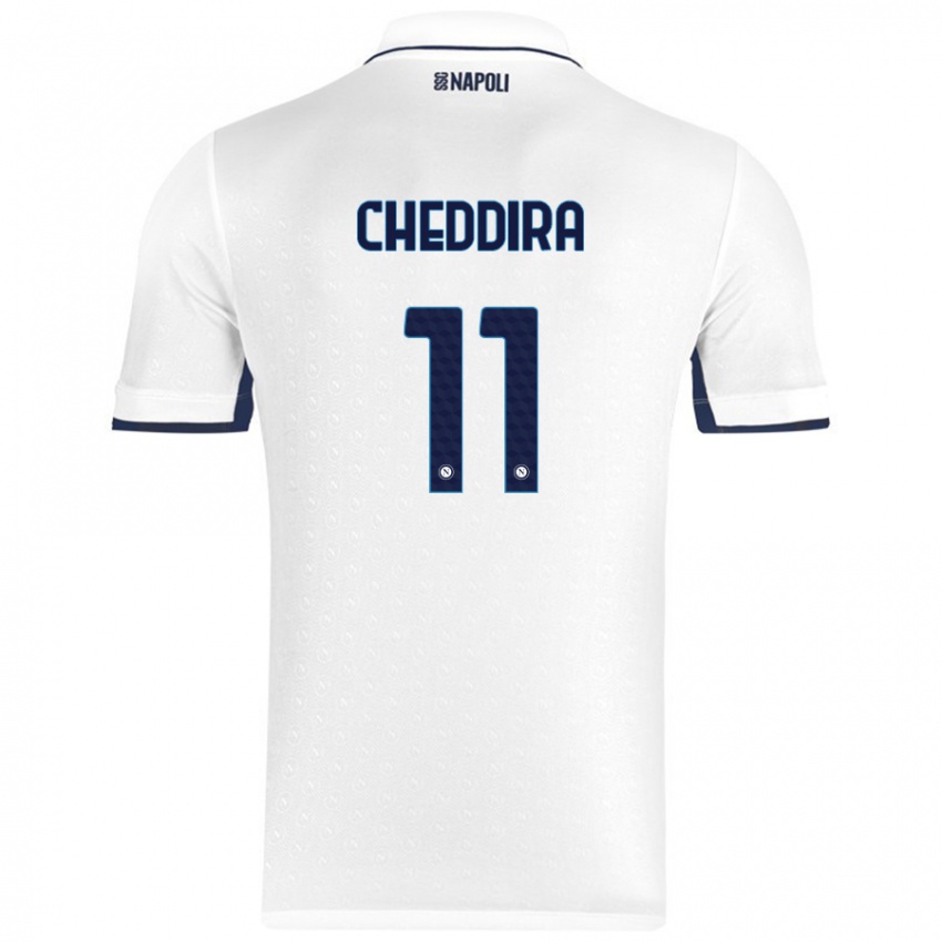 Niño Camiseta Walid Cheddira #11 Blanco Azul Real 2ª Equipación 2024/25 La Camisa