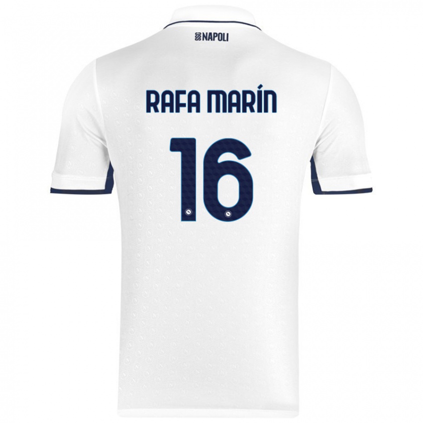 Niño Camiseta Rafa Marín #16 Blanco Azul Real 2ª Equipación 2024/25 La Camisa