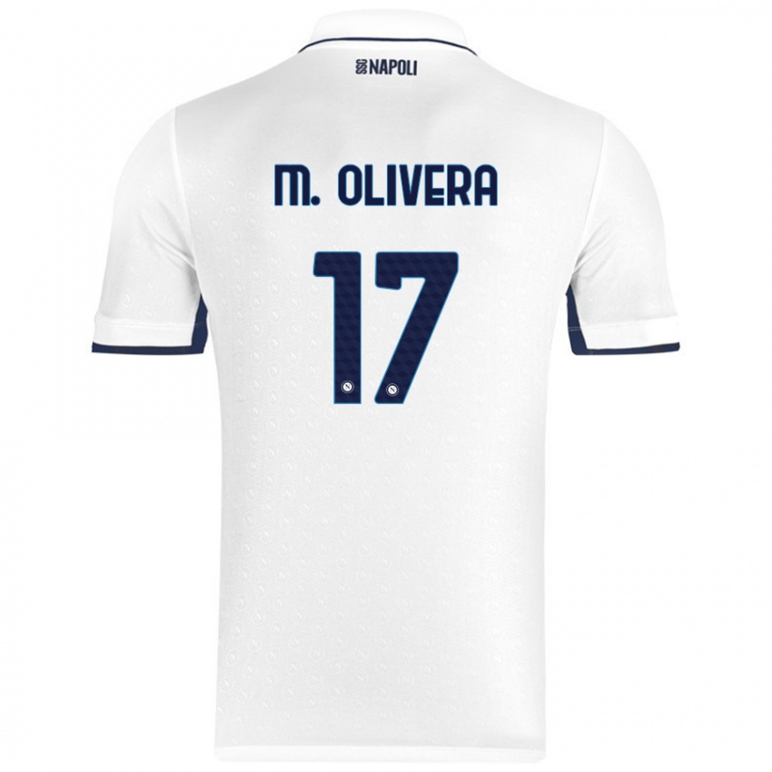 Niño Camiseta Mathias Olivera #17 Blanco Azul Real 2ª Equipación 2024/25 La Camisa