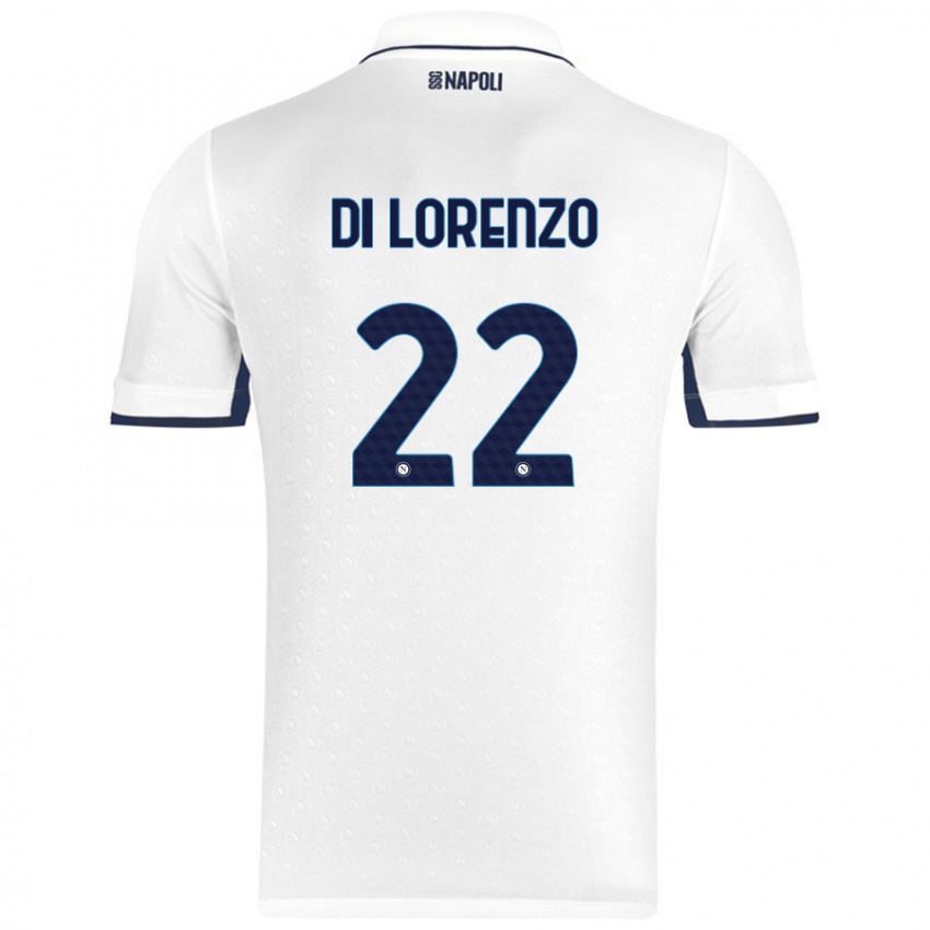 Niño Camiseta Giovanni Di Lorenzo #22 Blanco Azul Real 2ª Equipación 2024/25 La Camisa