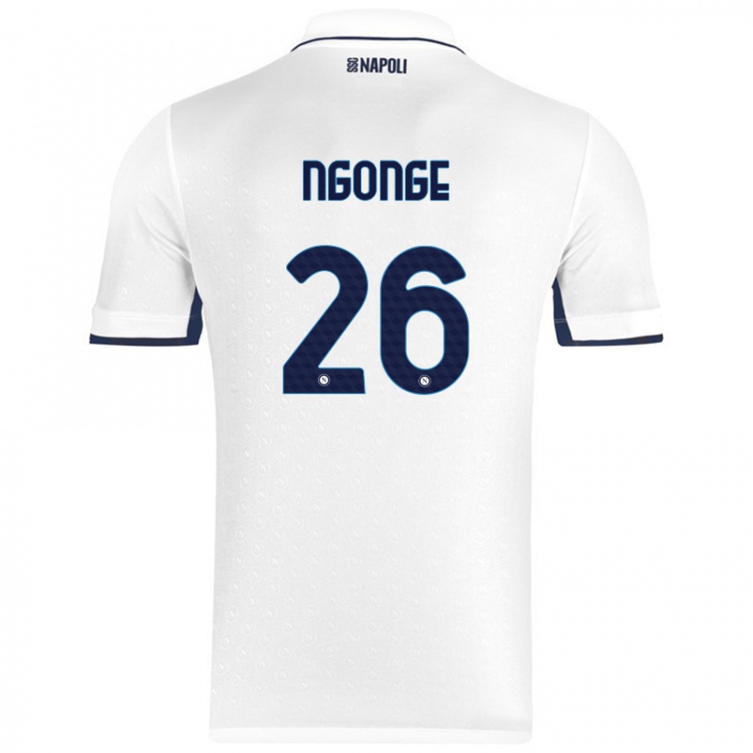 Niño Camiseta Cyril Ngonge #26 Blanco Azul Real 2ª Equipación 2024/25 La Camisa