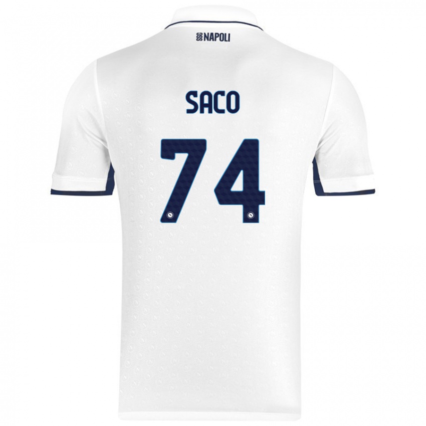 Niño Camiseta Coli Saco #74 Blanco Azul Real 2ª Equipación 2024/25 La Camisa