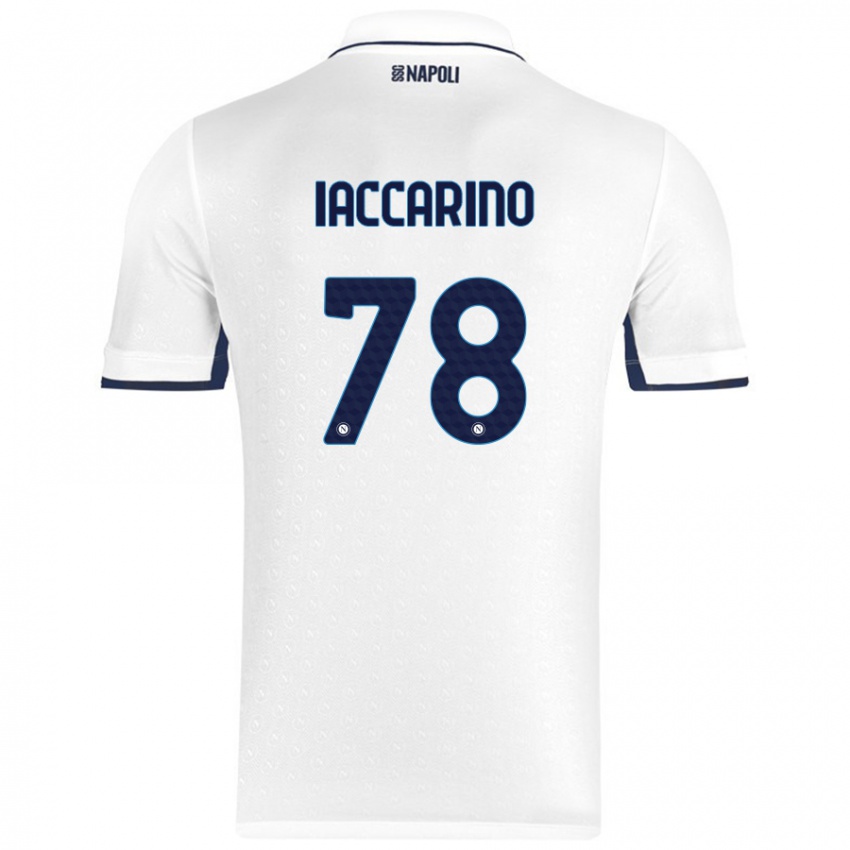 Niño Camiseta Gennaro Iaccarino #78 Blanco Azul Real 2ª Equipación 2024/25 La Camisa