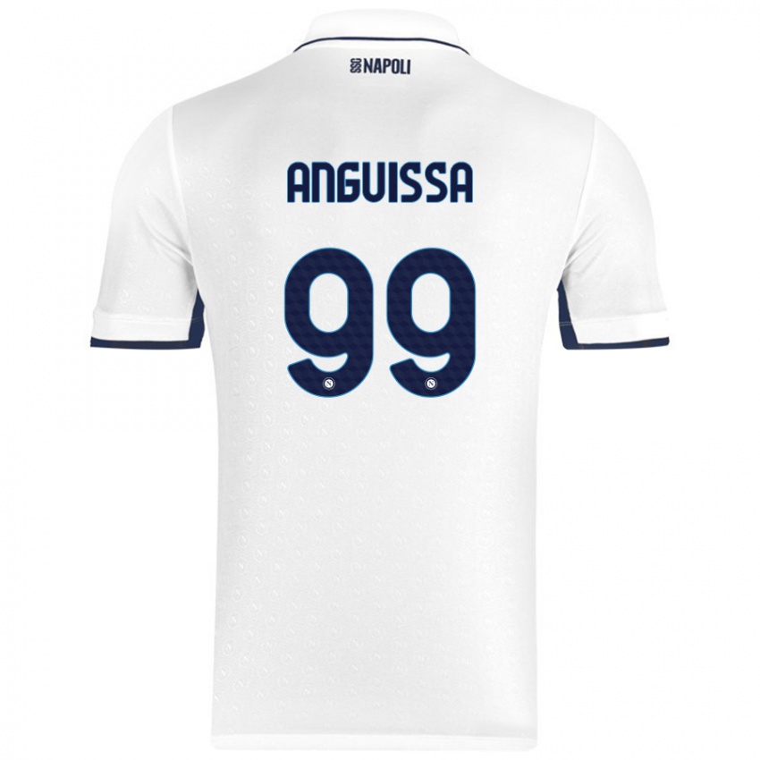 Niño Camiseta Andre Zambo Anguissa #99 Blanco Azul Real 2ª Equipación 2024/25 La Camisa