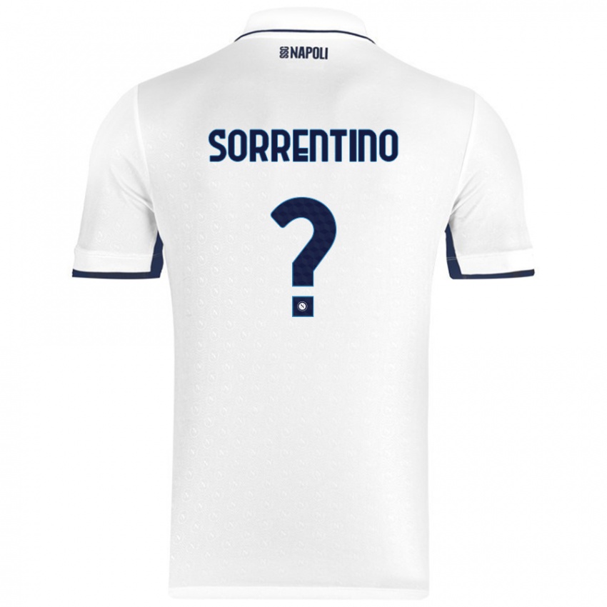 Niño Camiseta Andrea Sorrentino #0 Blanco Azul Real 2ª Equipación 2024/25 La Camisa