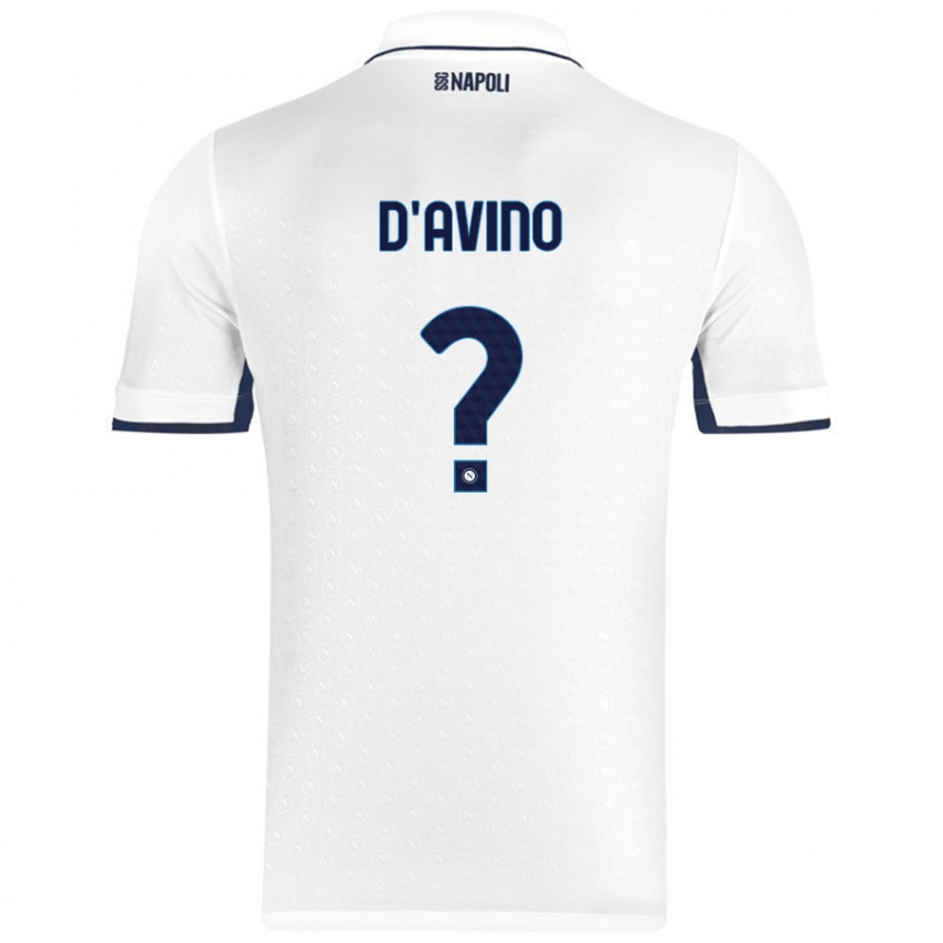 Niño Camiseta Luigi D'avino #0 Blanco Azul Real 2ª Equipación 2024/25 La Camisa