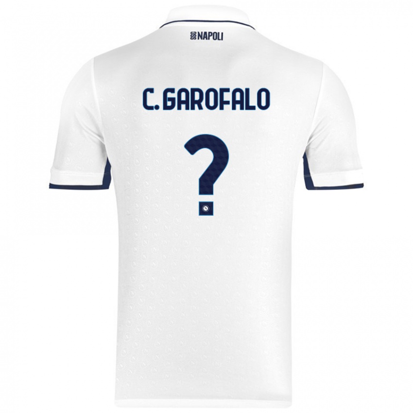 Niño Camiseta Christian Garofalo #0 Blanco Azul Real 2ª Equipación 2024/25 La Camisa