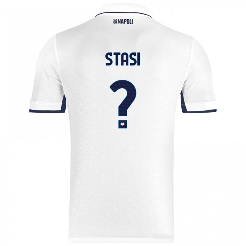 Niño Camiseta Pasquale Stasi #0 Blanco Azul Real 2ª Equipación 2024/25 La Camisa