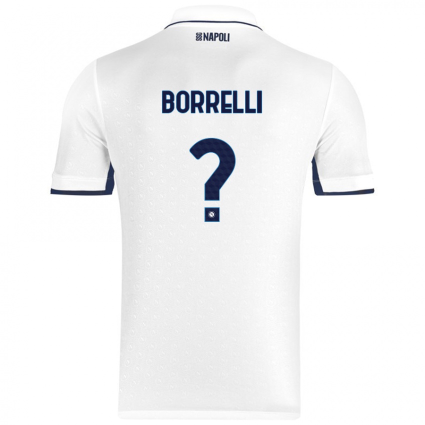 Niño Camiseta Ciro Borrelli #0 Blanco Azul Real 2ª Equipación 2024/25 La Camisa