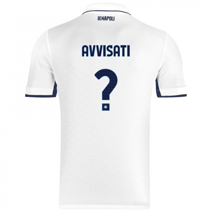 Niño Camiseta Domenico Avvisati #0 Blanco Azul Real 2ª Equipación 2024/25 La Camisa