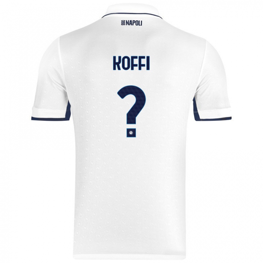 Niño Camiseta Cedrick Koffi #0 Blanco Azul Real 2ª Equipación 2024/25 La Camisa