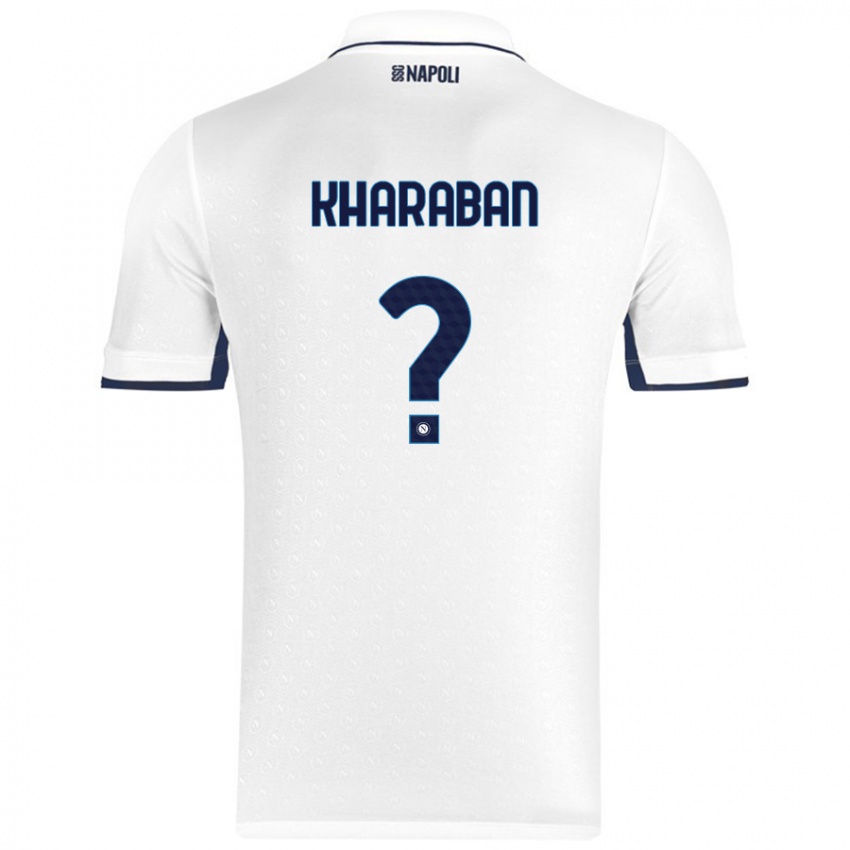 Niño Camiseta Vitaliy Kharaban #0 Blanco Azul Real 2ª Equipación 2024/25 La Camisa