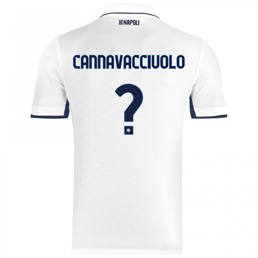 Niño Camiseta Luigi Pio Cannavacciuolo #0 Blanco Azul Real 2ª Equipación 2024/25 La Camisa