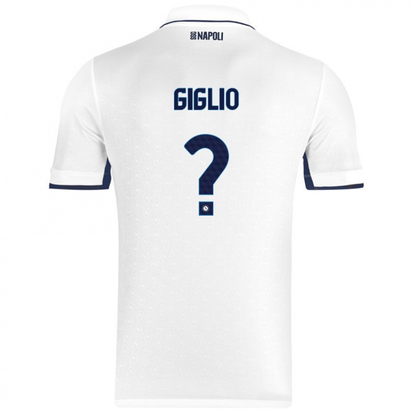 Niño Camiseta Angelo Giglio #0 Blanco Azul Real 2ª Equipación 2024/25 La Camisa